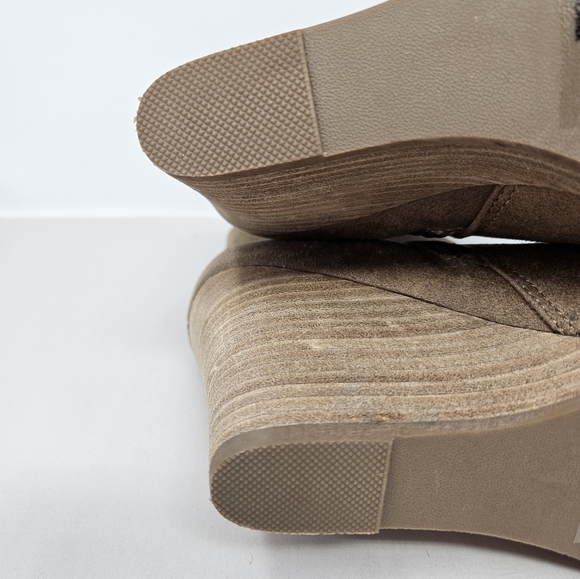 Dolce Vita Rupart Womens Wedge Booties Sz 7 Tan Truffle Faux Suede Square Toe - Picture 7 of 10